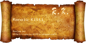 Renoiu Kitti névjegykártya
